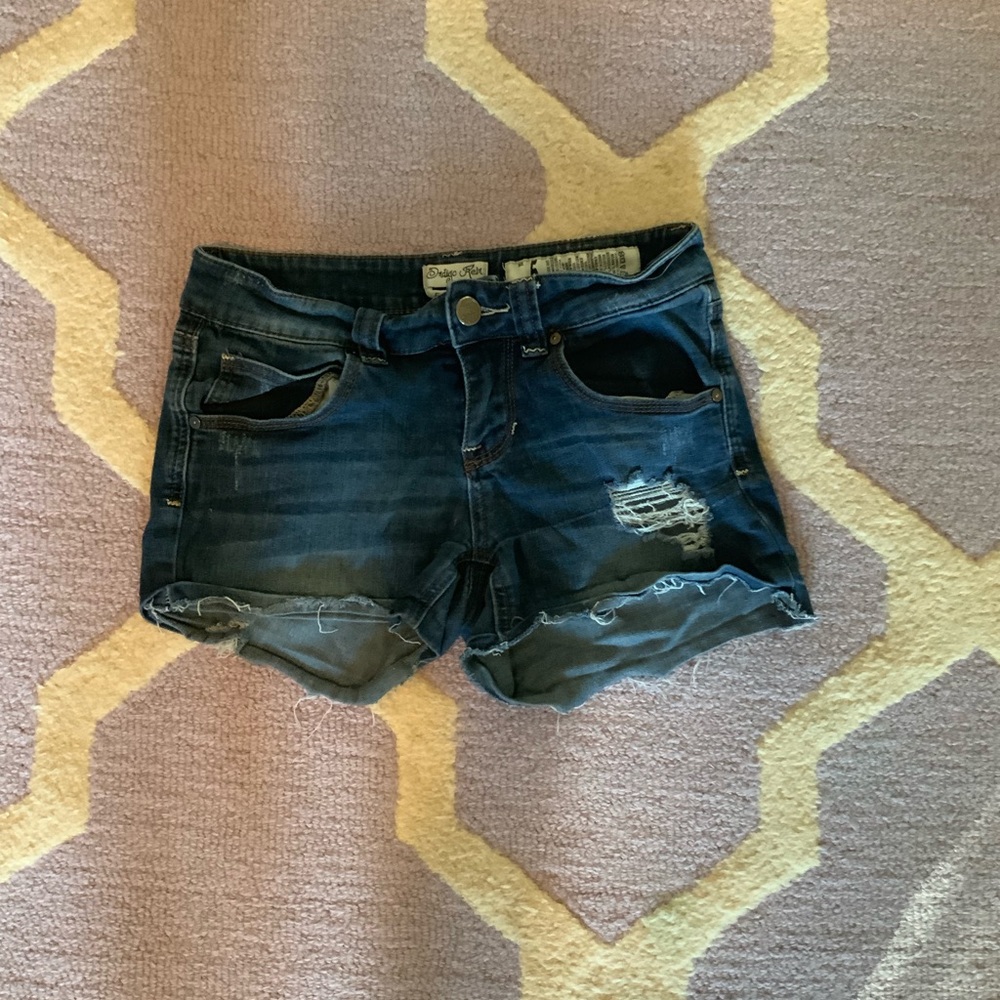 blue jean shorts